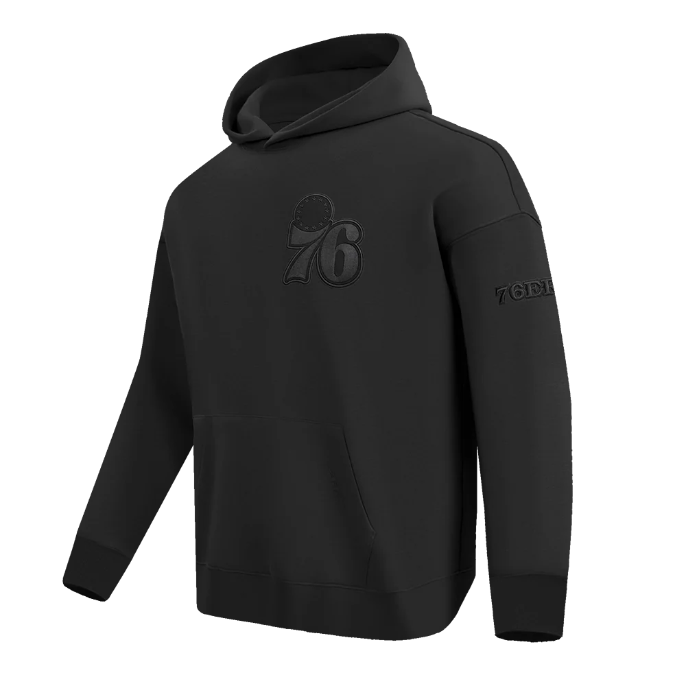 NBA PHILADELPHIA 76ERS NEUTRAL DROP SHOULDER FLEECE PULLOVER HOODIE (BLACK) - Image 6