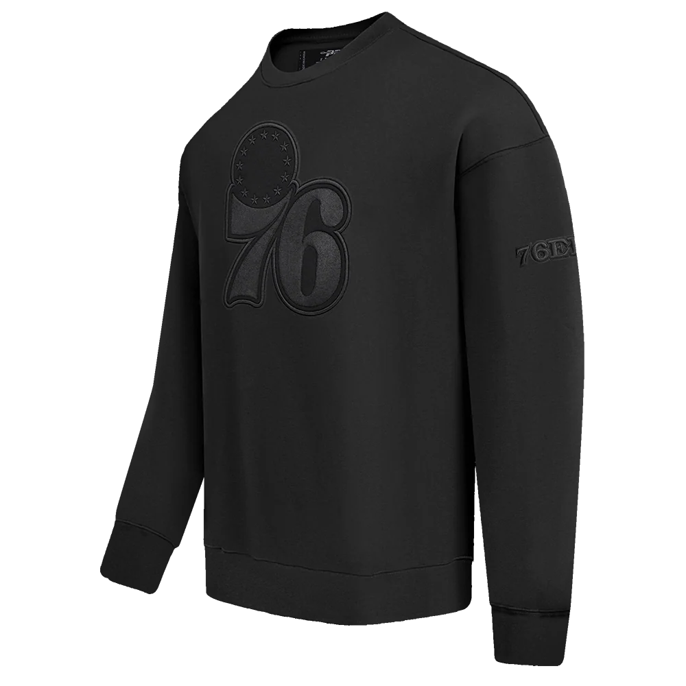 NBA PHILADELPHIA 76ERS NEUTRAL DROP SHOULDER FLEECE CREWNECK (BLACK) - Image 2