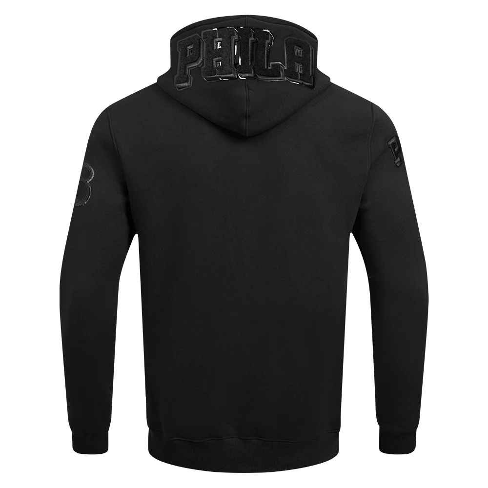 NBA PHILADELPHIA 76ERS CLASSIC MEN'S 3BK DK PO HOODIE (TRIPLE BLACK) - Image 5