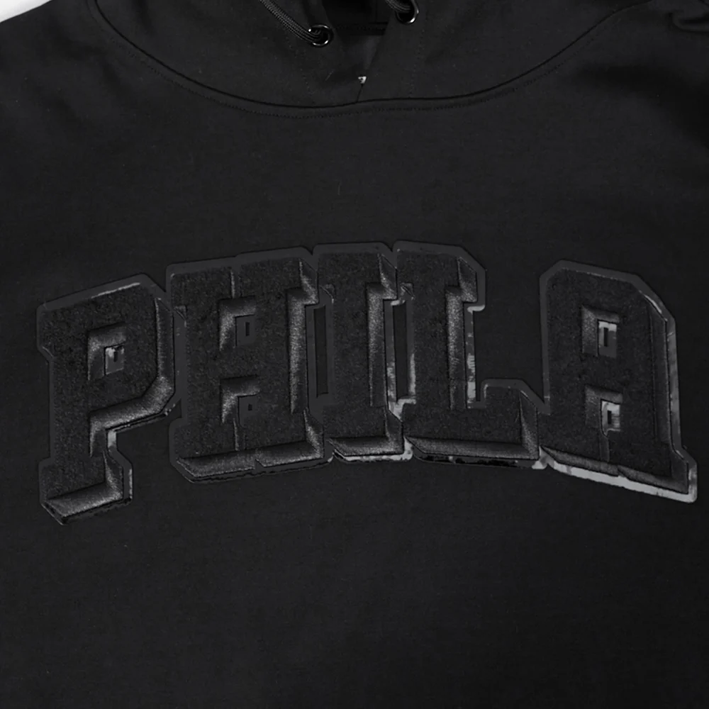 NBA PHILADELPHIA 76ERS CLASSIC MEN'S 3BK DK PO HOODIE (TRIPLE BLACK) - Image 7