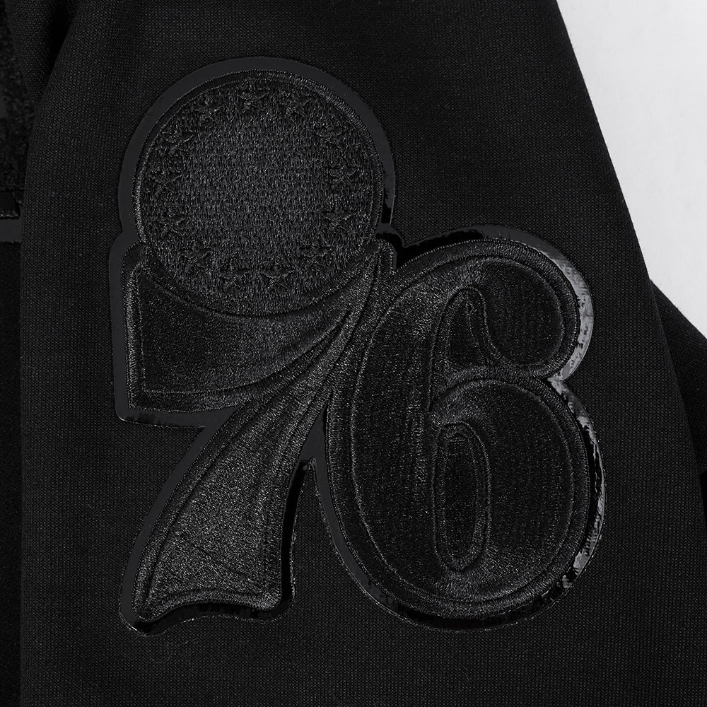 NBA PHILADELPHIA 76ERS CLASSIC MEN'S 3BK DK PO HOODIE (TRIPLE BLACK) - Image 9