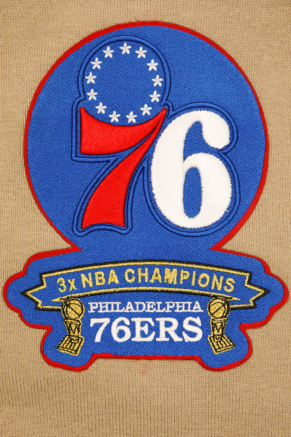 NBA PHILADELPHIA 76ERS HYBRID WOVEN MEN'S FULL ZIP PULLOVER HOODIE (KHAKI) - Image 8