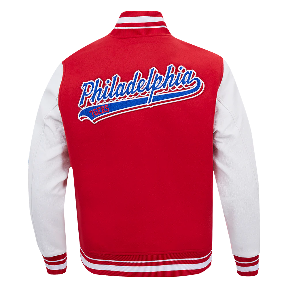 NBA PHILADELPHIA 76ers SCRIPT TAIL MEN'S RIB WOOL VARSITY (RED/WHITE) - Image 3
