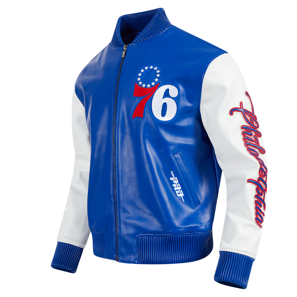 NBA PHILADELPHIA 76ERS CITY SIGNATURE MEN'S JACKET (ROYAL BLUE/WHITE) - Image 2