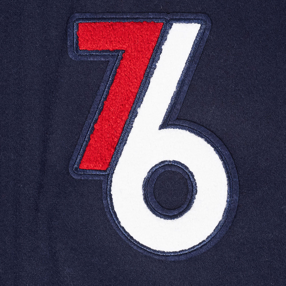NBA PHILADELPHIA 76ERS CITY EDITION 25-26 MEN'S RIB WOOL VARSITY JACKET (MIDNIGHT NAVY/RED/MIDNIGHT NAVY) - Image 10
