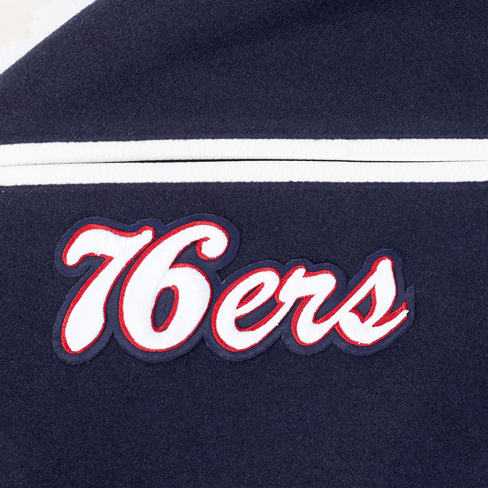 NBA PHILADELPHIA 76ERS CITY EDITION 25-26 MEN'S RIB WOOL VARSITY JACKET (MIDNIGHT NAVY/RED/MIDNIGHT NAVY) - Image 8