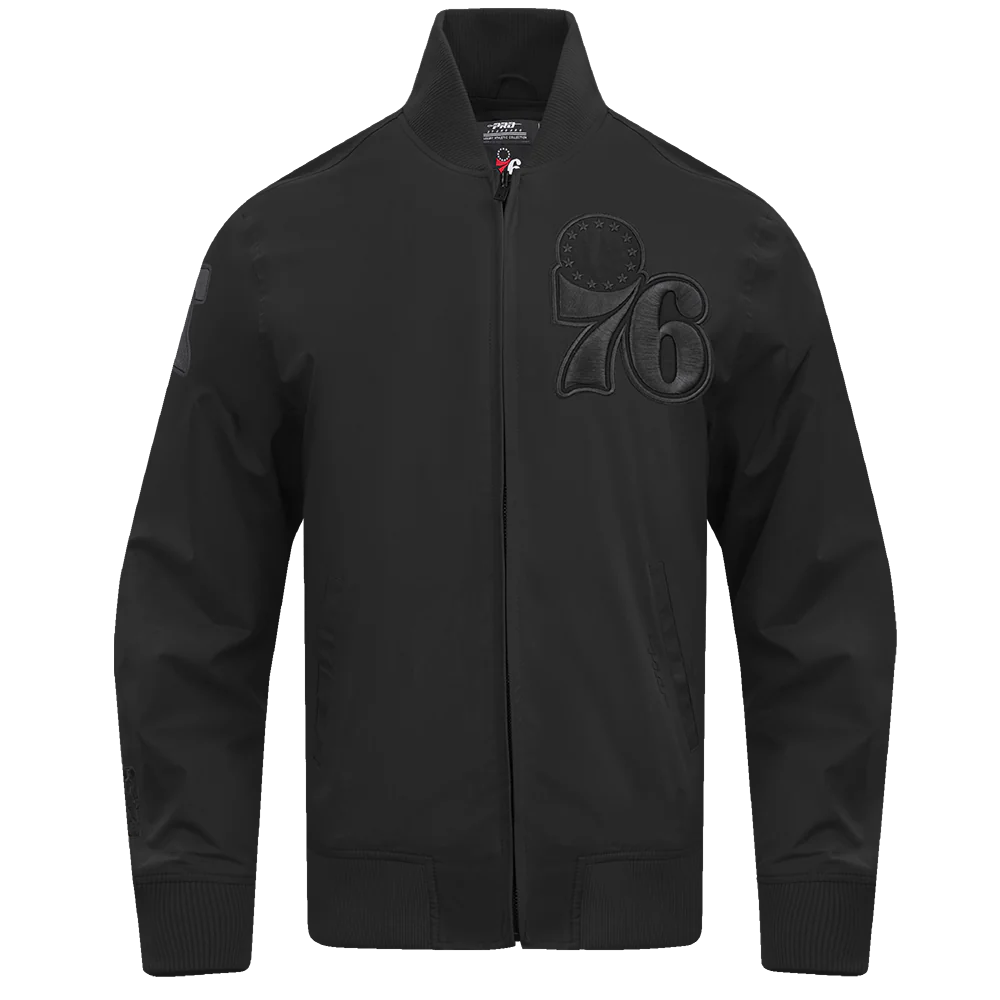 NBA PHILADELPHIA 76ERS NEUTRAL MEN'S TWILL JACKET (BLACK)