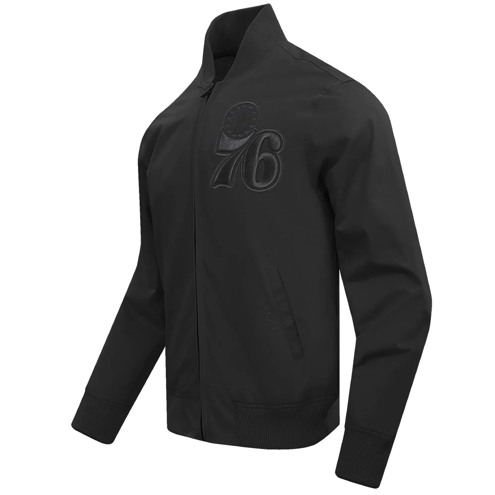 NBA PHILADELPHIA 76ERS NEUTRAL MEN'S TWILL JACKET (BLACK) - Image 2