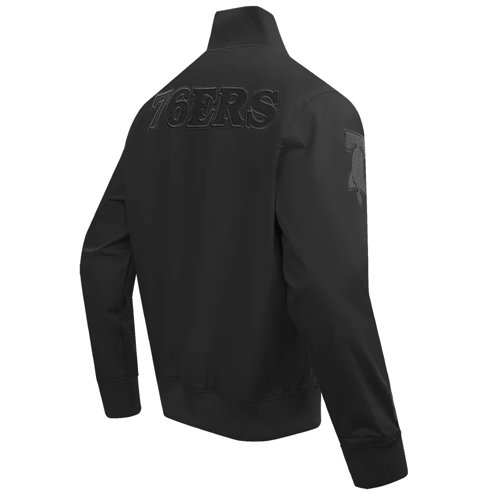 NBA PHILADELPHIA 76ERS NEUTRAL MEN'S TWILL JACKET (BLACK) - Image 3