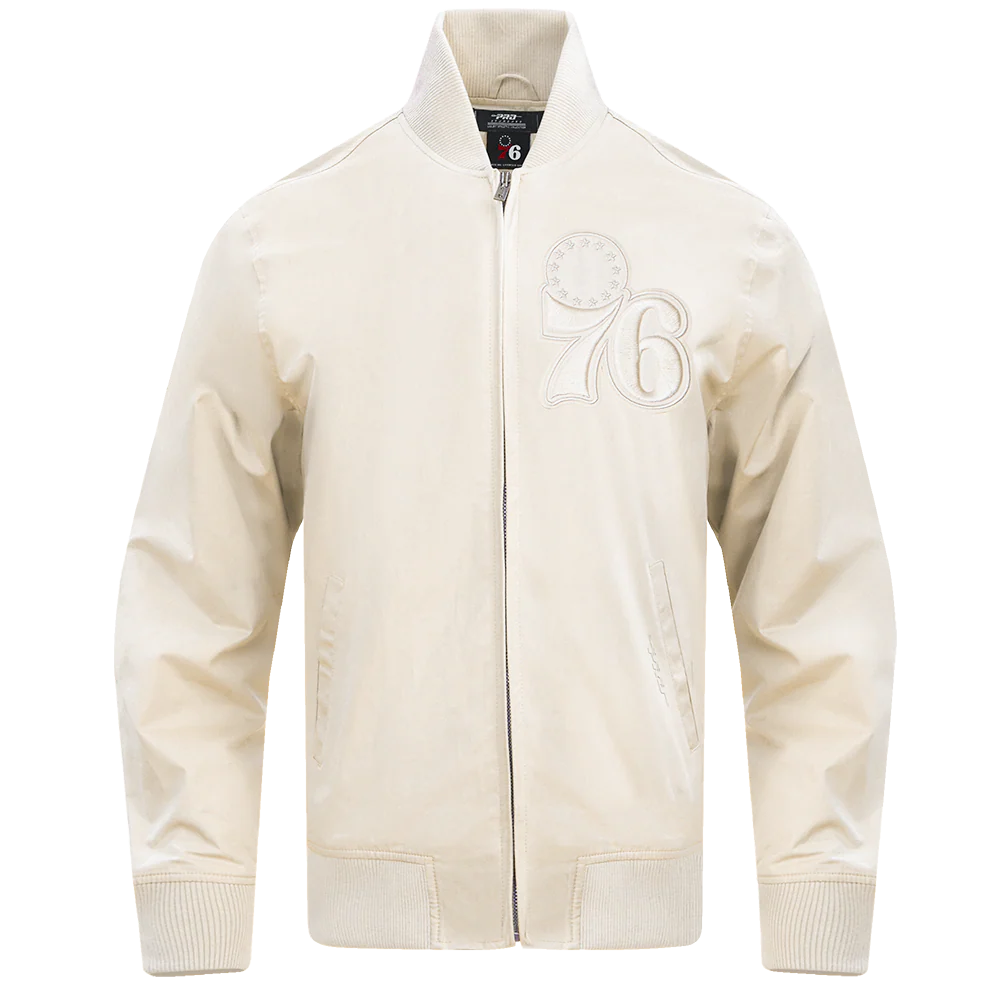 NBA PHILADELPHIA 76ERS NEUTRAL MEN'S TWILL JACKET (EGGSHELL)