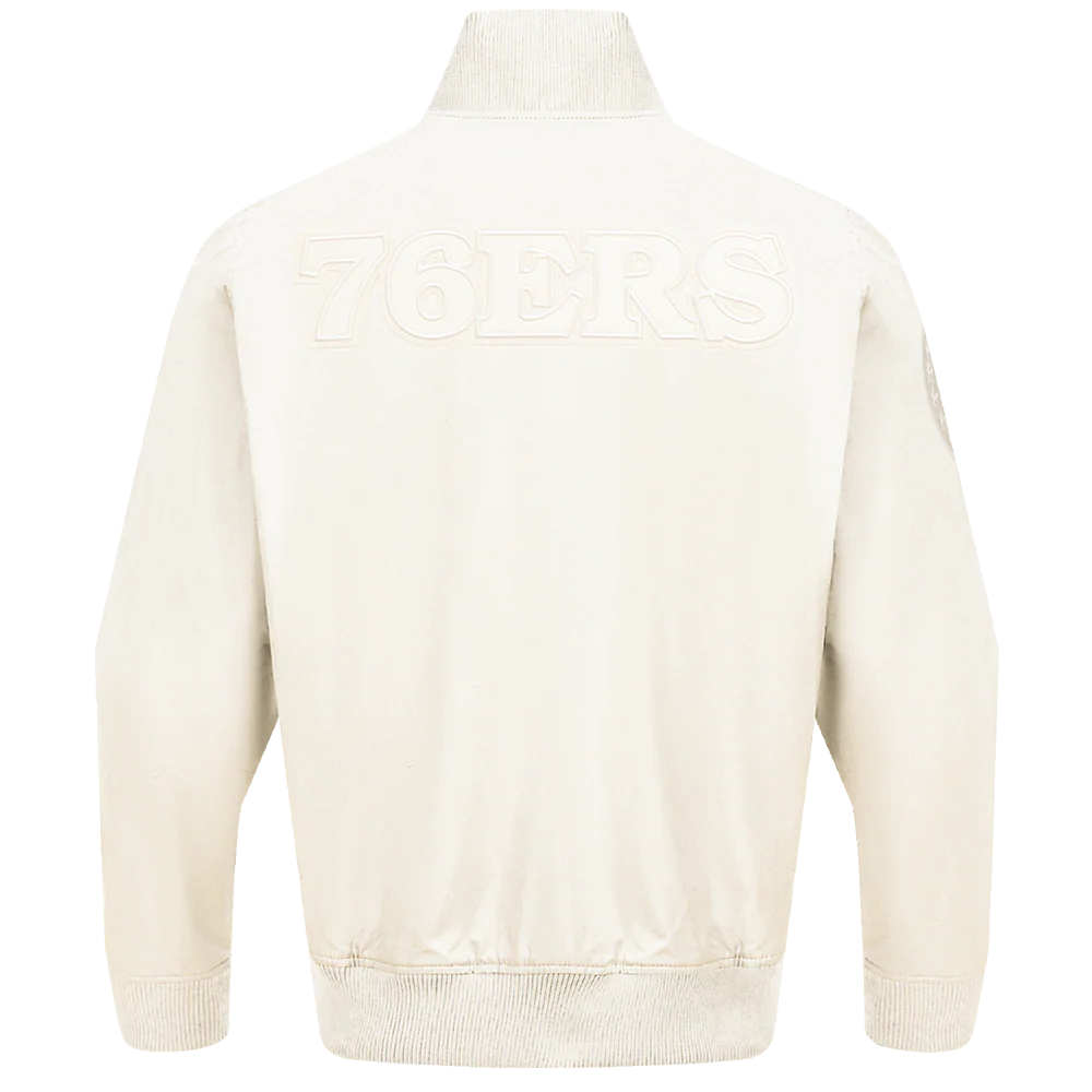 NBA PHILADELPHIA 76ERS NEUTRAL MEN'S TWILL JACKET (EGGSHELL) - Image 10