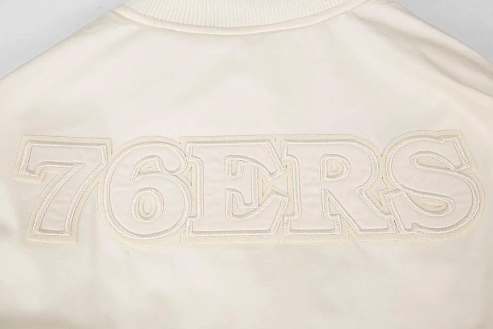 NBA PHILADELPHIA 76ERS NEUTRAL MEN'S TWILL JACKET (EGGSHELL) - Image 7