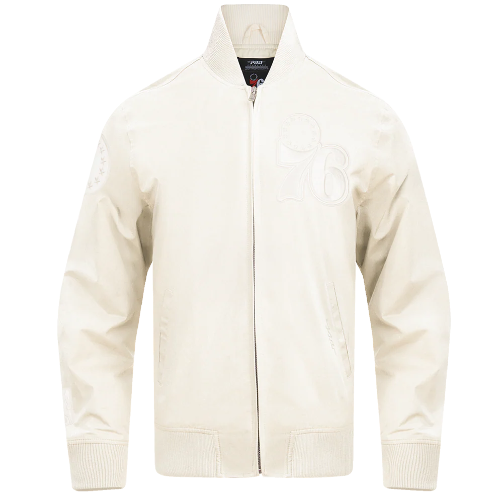 NBA PHILADELPHIA 76ERS NEUTRAL MEN'S TWILL JACKET (EGGSHELL) - Image 8