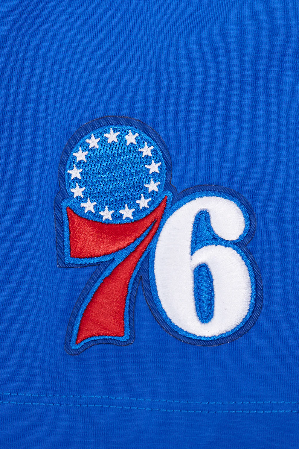 NBA PHILADELPHIA 76ers SCRIPT TAIL WOMEN'S SINGLE JERSEY BOXY TEE (ROYAL BLUE) - Image 7