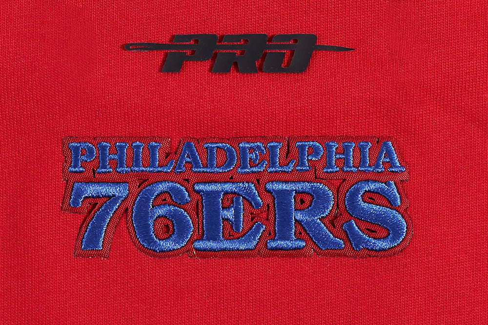 NBA PHILADELPHIA 76ers SCRIPT TAIL WOMEN'S BOYFRIEND TEE (RED) - Image 6