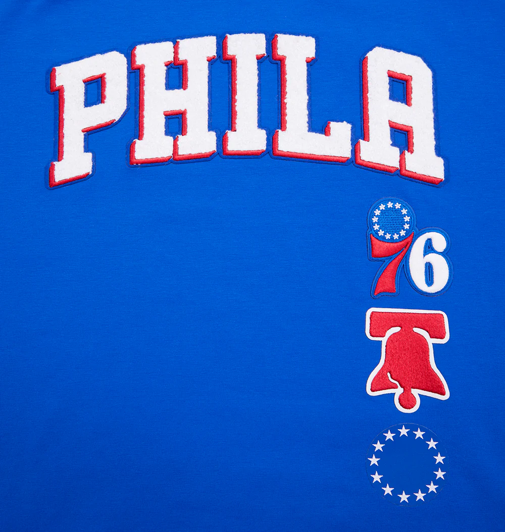 NBA PHILADELPHIA 76ers RETRO CLASSIC SINGLE JERSEY BOXY TEE (ROYAL BLUE) - Image 5