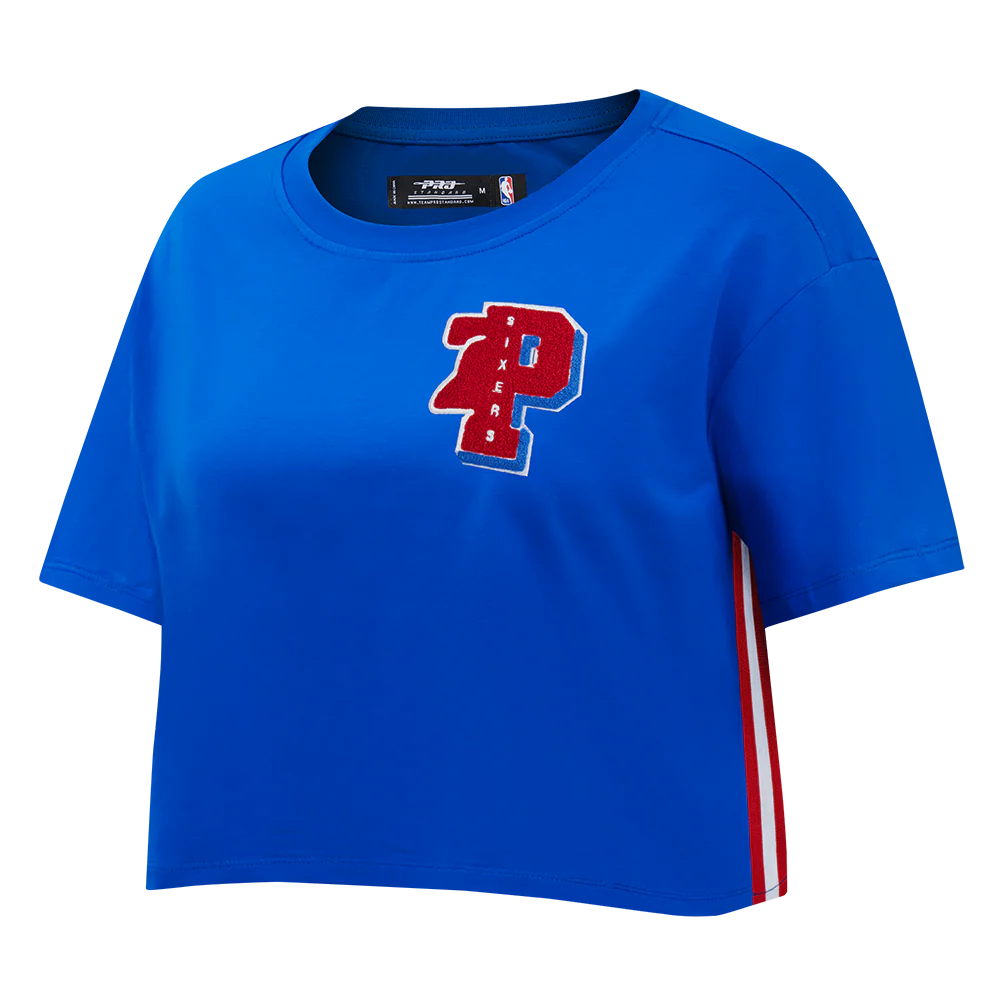 NBA PHILADELPHIA 76ERS MASHUP WOMEN'S BOXY TEE (ROYAL BLUE) - Image 2