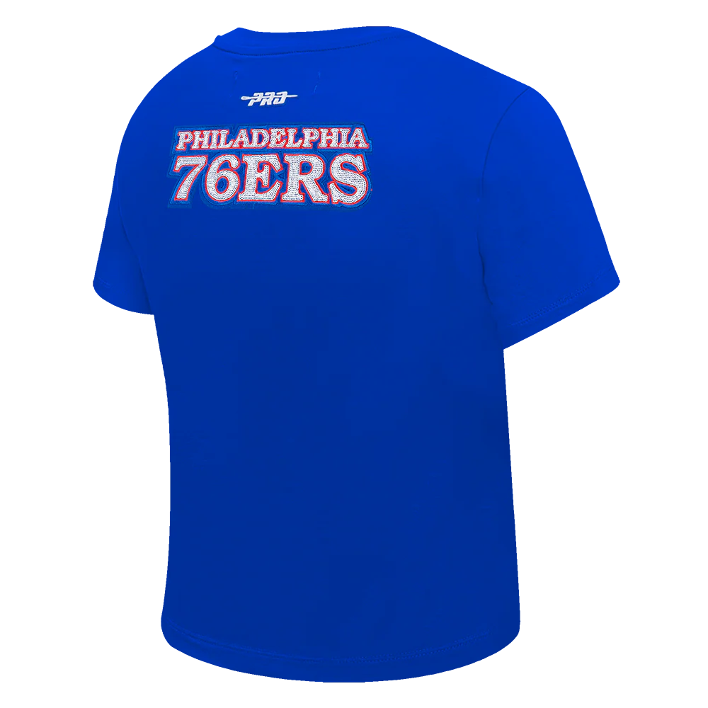 NBA PHILADELPHIA 76ERS GAME DAY CLASSICS WOMEN'S SJ BABY DOLL TEE (ROYAL BLUE) - Image 4