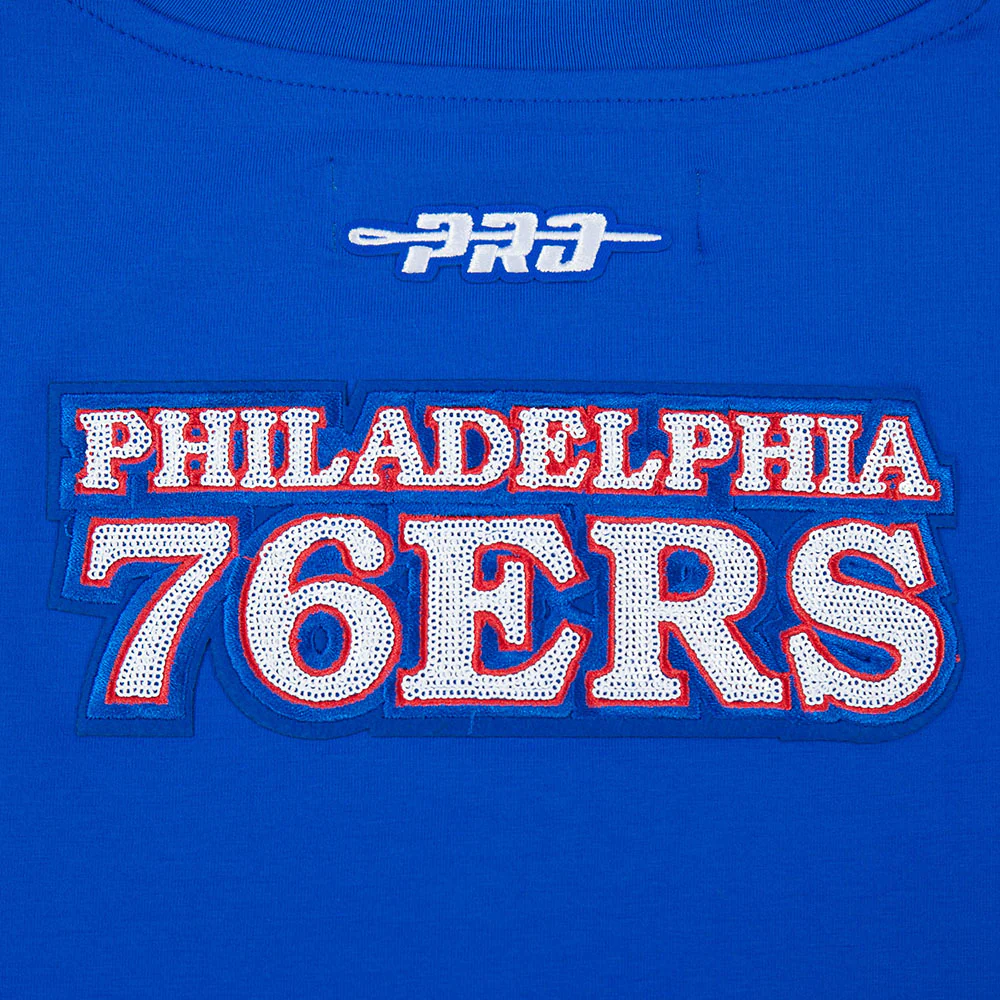 NBA PHILADELPHIA 76ERS GAME DAY CLASSICS WOMEN'S SJ BABY DOLL TEE (ROYAL BLUE) - Image 5