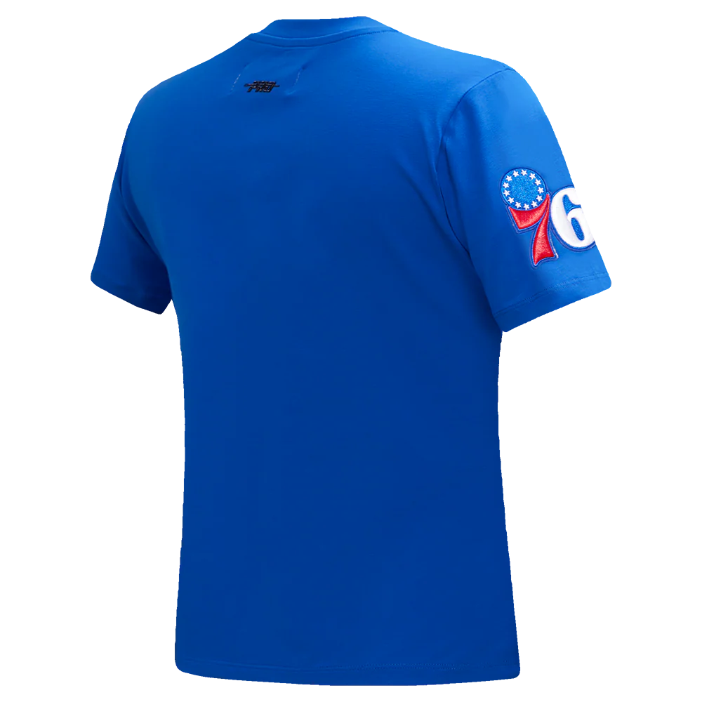 NBA PHILADELPHIA 76ERS CLASSIC SHORT SLEEVE WOMEN'S SINGLE JERSEY SLIM FIT TEE (ROYAL BLUE) - Image 3