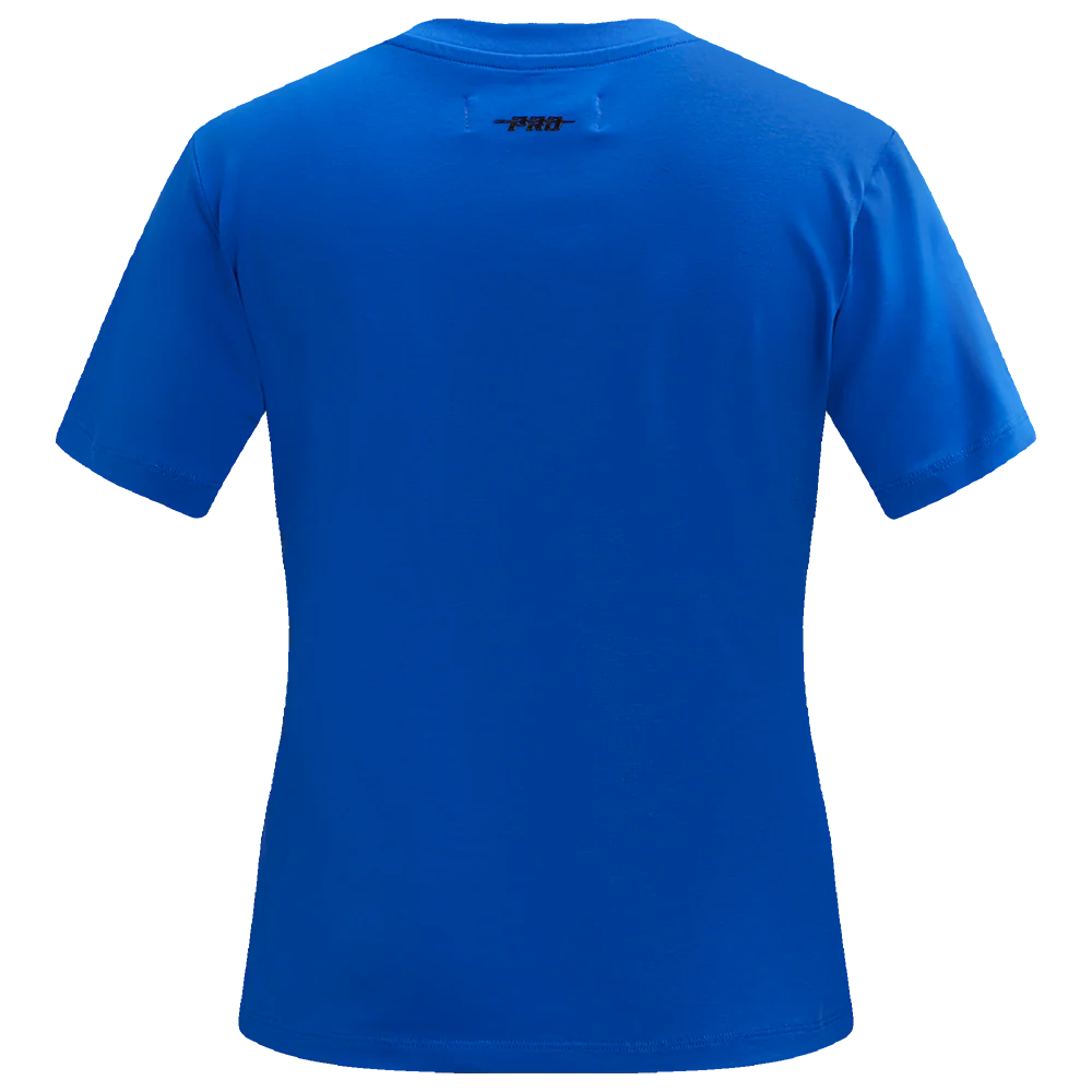 NBA PHILADELPHIA 76ERS CLASSIC SHORT SLEEVE WOMEN'S SINGLE JERSEY SLIM FIT TEE (ROYAL BLUE) - Image 4
