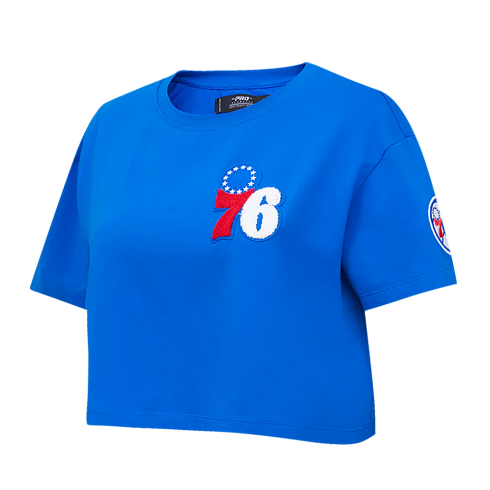 NBA PHILADELPHIA 76ERS CLASSIC WOMEN'S BOXY TEE (ROYAL BLUE) - Image 2