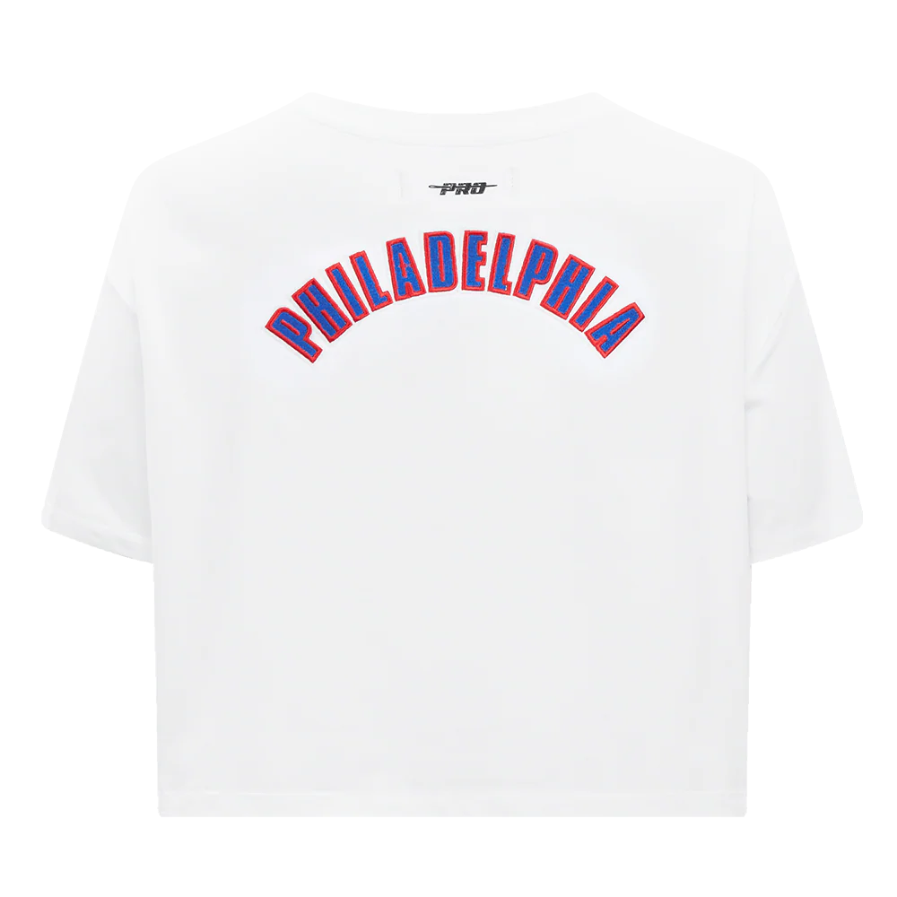 NBA PHILADELPHIA 76ERS CLASSIC WOMEN'S BOXY TEE (WHITE) - Image 5