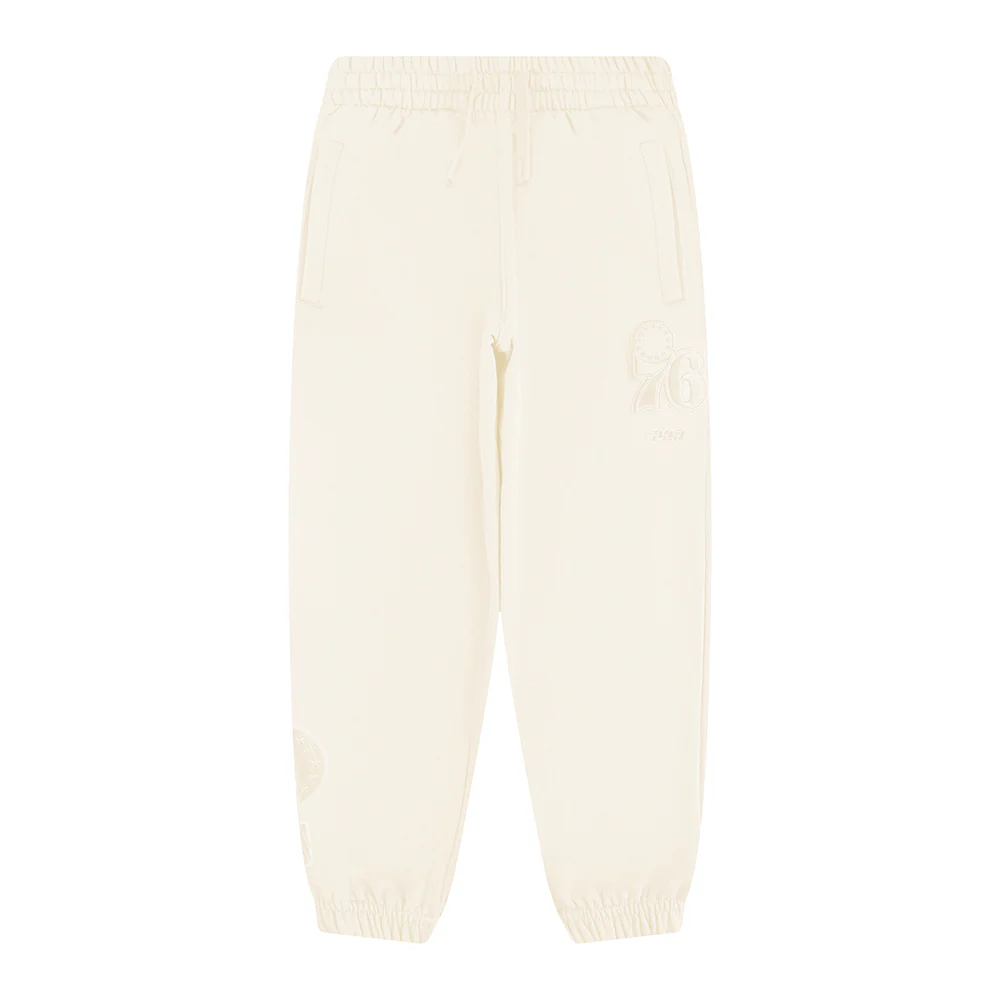 NBA PHILADELPHIA 76ERS NEUTRAL BIG BOYS FLEECE SWEATPANT (EGGSHELL) - Image 4