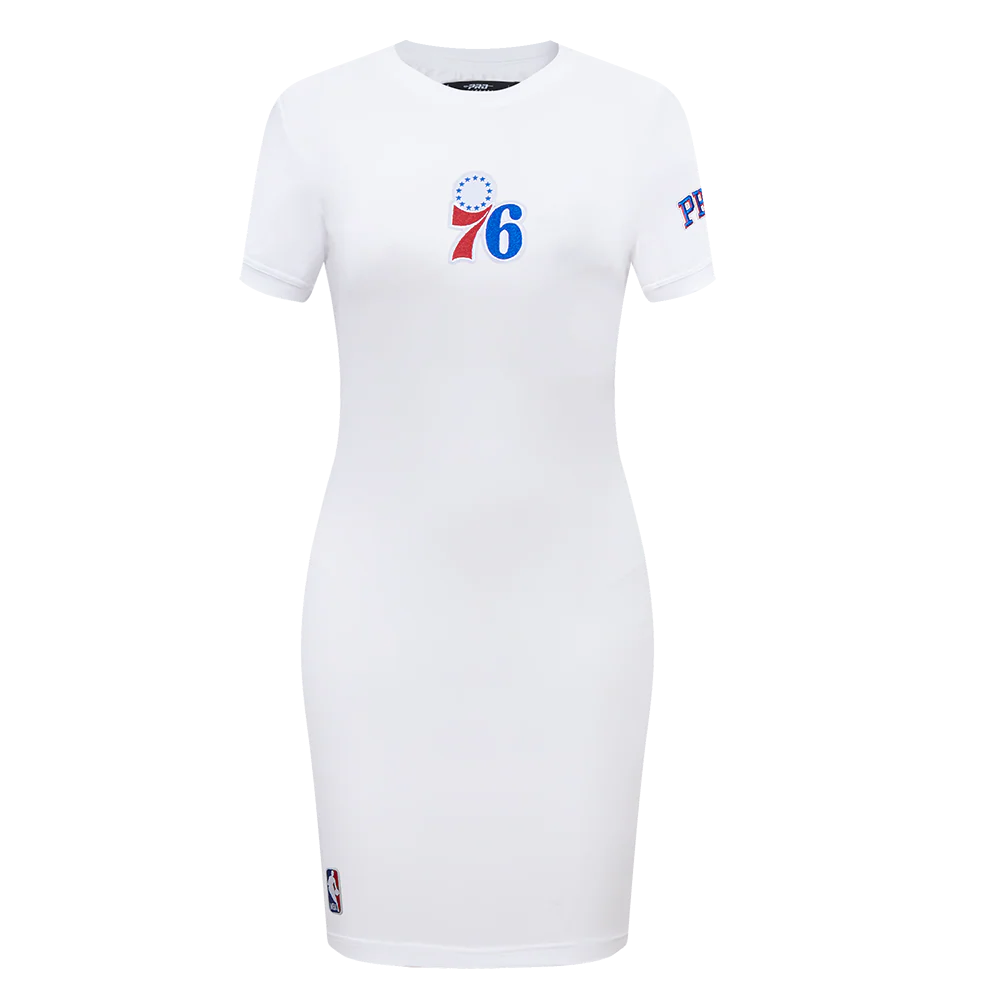 NBA PHILADELPHIA 76ERS CLASSIC WOMEN'S BODYCON DRES (WHITE)