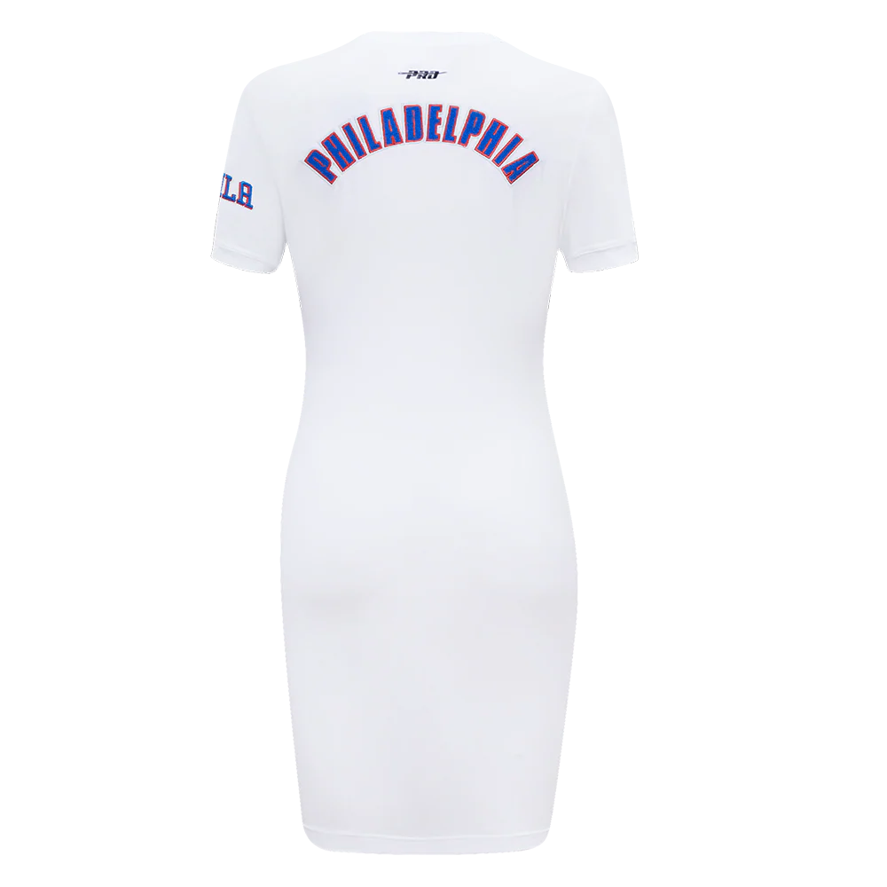 NBA PHILADELPHIA 76ERS CLASSIC WOMEN'S BODYCON DRES (WHITE) - Image 3