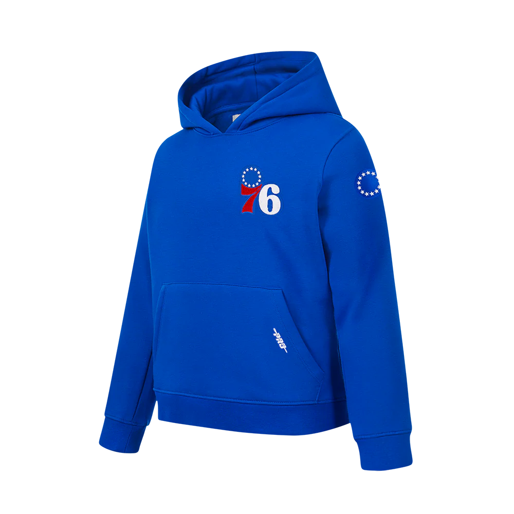 NBA PHILADELPHIA 76ERS CLASSIC BIG BOYS FLEECE PULLOVER HOODIE (ROYAL BLUE) - Image 2