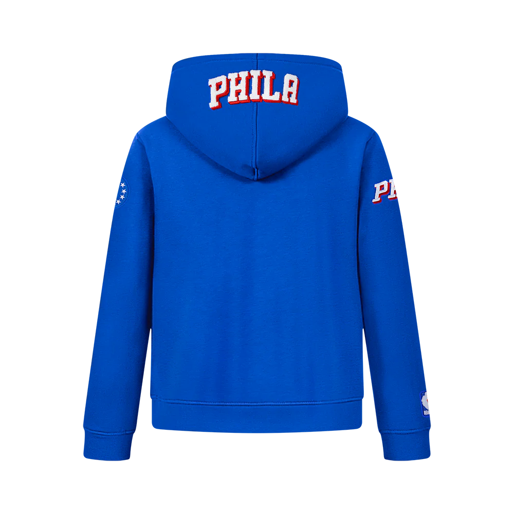 NBA PHILADELPHIA 76ERS CLASSIC BIG BOY'S FLC FZ PO HOODIE (ROYAL BLUE) - Image 3