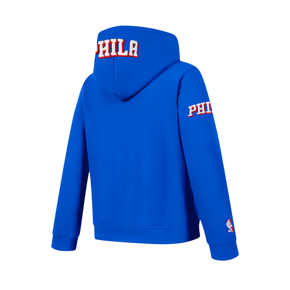 NBA PHILADELPHIA 76ERS CLASSIC BIG BOY'S FLC FZ PO HOODIE (ROYAL BLUE) - Image 4