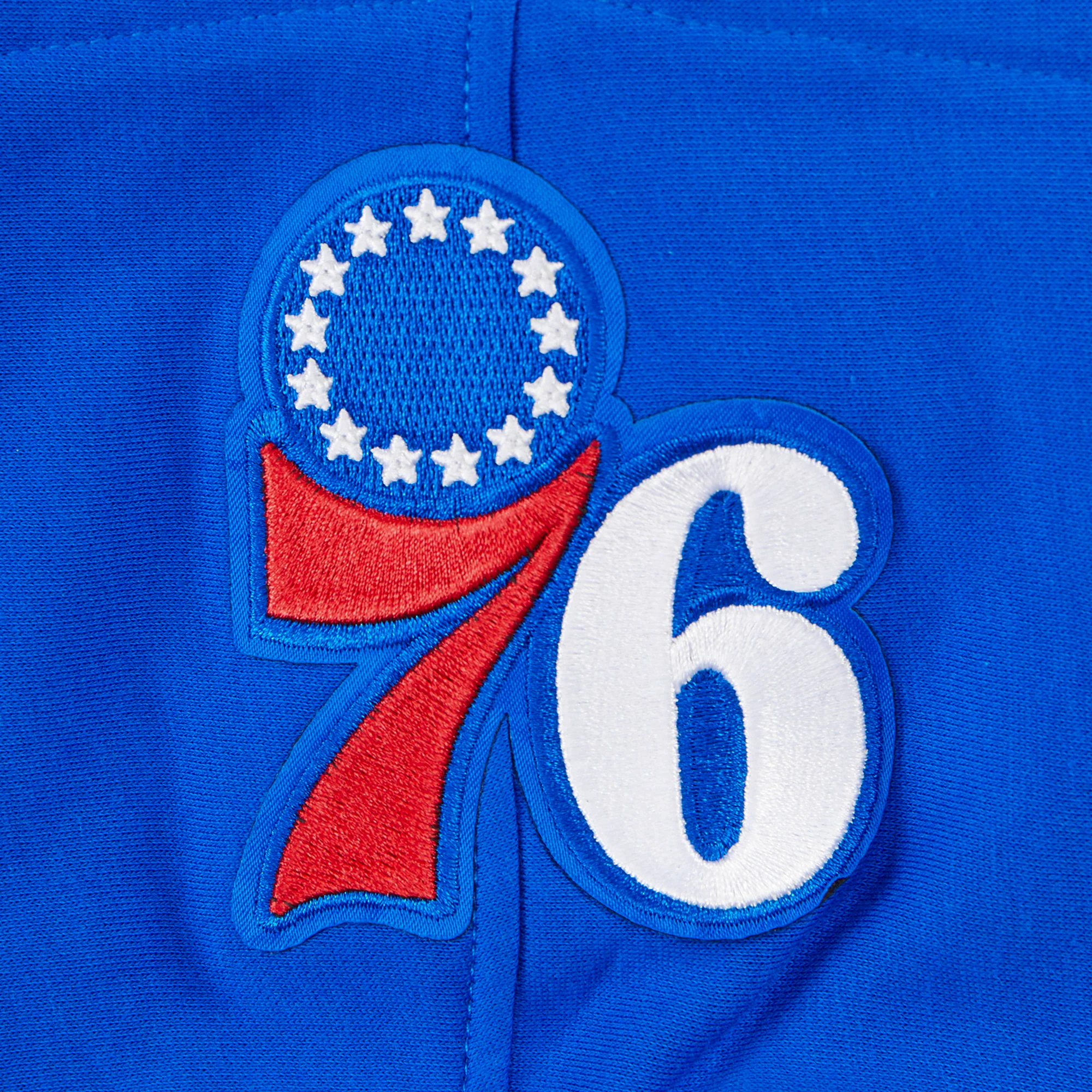 NBA PHILADELPHIA 76ERS RETRO CLASSIC BIG BOYS RIB FLEECE PULLOVER HOODIE (ROYAL BLUE/RED) - Image 4
