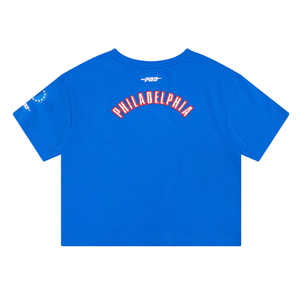 NBA PHILADELPHIA 76ERS CLASSIC BIG GIRLS SHORT SLEEVE BOXY TEE (ROYAL BLUE) - Image 4