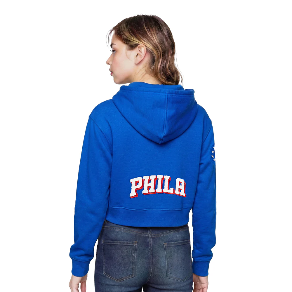 NBA PHILADELPHIA 76ERS CLASSIC BIG GIRLS FLEECE FULL ZIP HOODIE (ROYAL BLUE) - Image 2