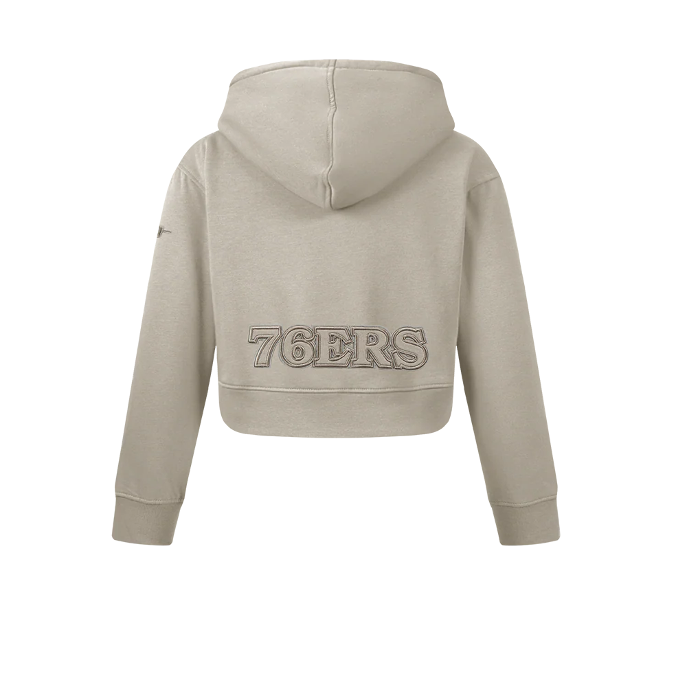 NBA PHILADELPHIA 76ERS NEUTRAL BIG GIRLS FLC PO HOODIE (TAUPE) - Image 3