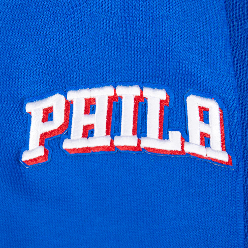 NBA PHILADELPHIA 76ERS RETRO CLASSIC BIG GIRLS  RIB FLEECE PULLOVER HOODIE (ROYAL BLUE/RED) - Image 7