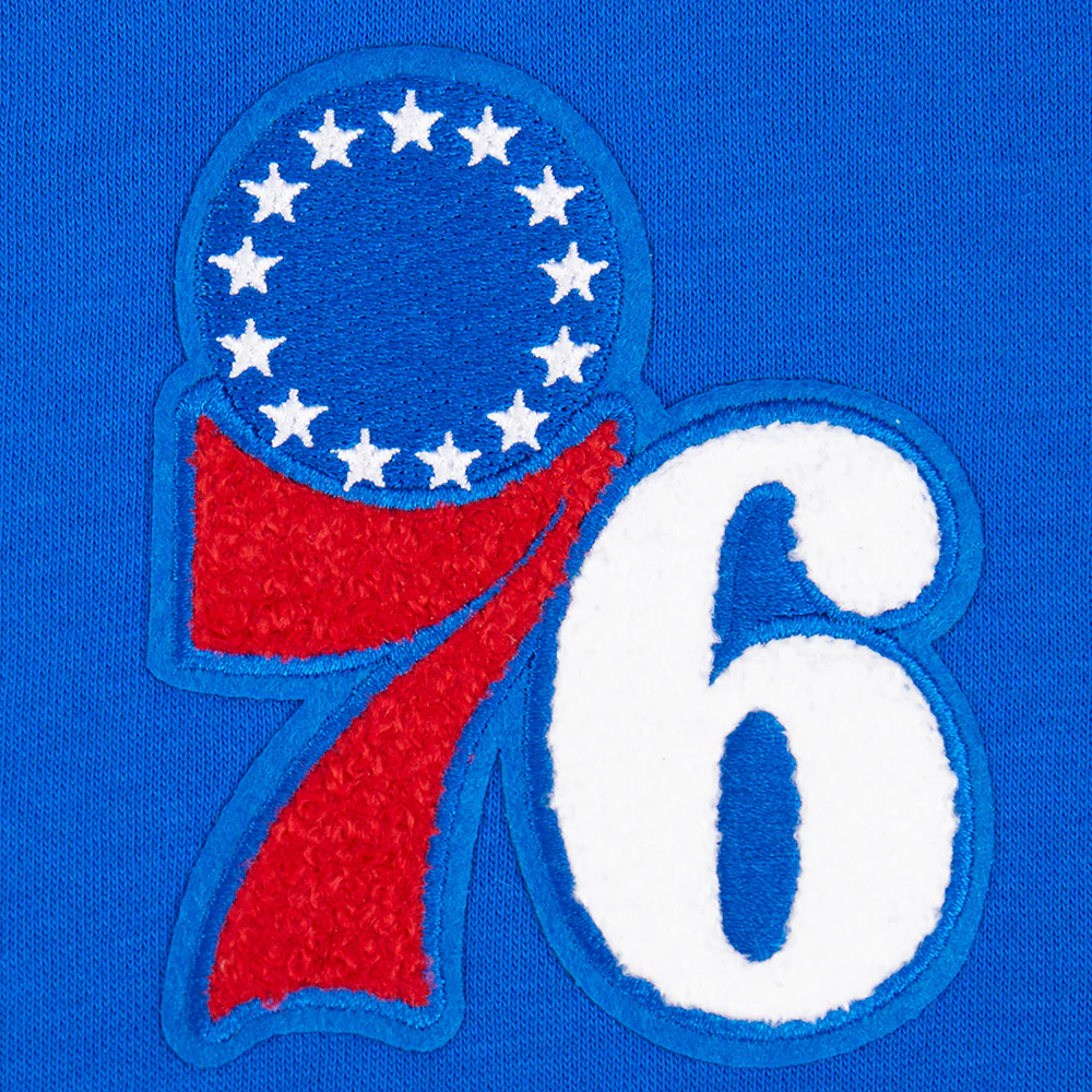 NBA PHILADELPHIA 76ERS RETRO CLASSIC BIG GIRLS  RIB FLEECE PULLOVER HOODIE (ROYAL BLUE/RED) - Image 8