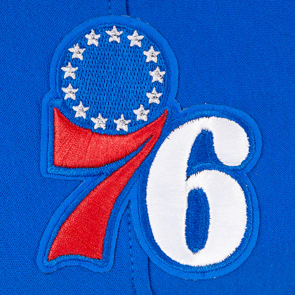 NBA PHILADELPHIA 76ERS RETRO CLASSIC BIG GIRLS  RIB FLEECE PULLOVER HOODIE (ROYAL BLUE/RED) - Image 9