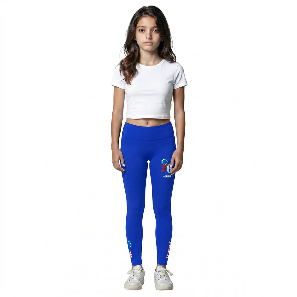 NBA PHILADELPHIA 76ERS CLASSIC BIG GIRLS LEGGING (ROYAL BLUE)