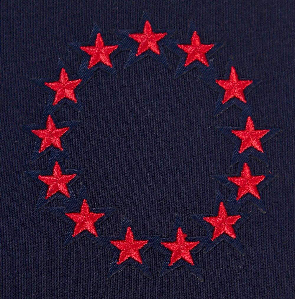 NBA PHILADELPHIA 76ERS CHEST CITY OF BROTHERLY LOVE WOMEN'S RIB CROPPED PULLOVER HOODIE (MIDNIGHT NAVY/RED/MIDNIGHT NAVY) - Image 7