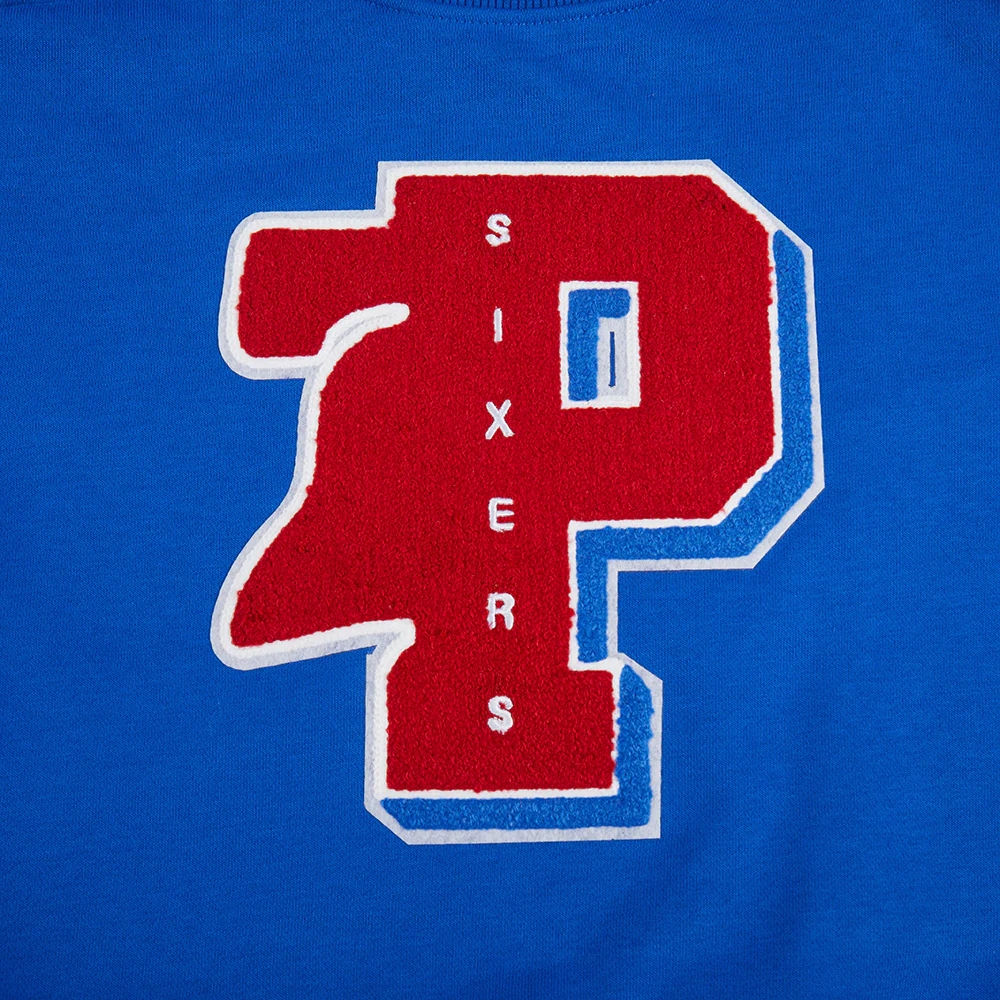 NBA PHILADELPHIA 76ERS MASHUP WOMEN'S RIB CREWNECK (ROYAL BLUE/RED) - Image 7