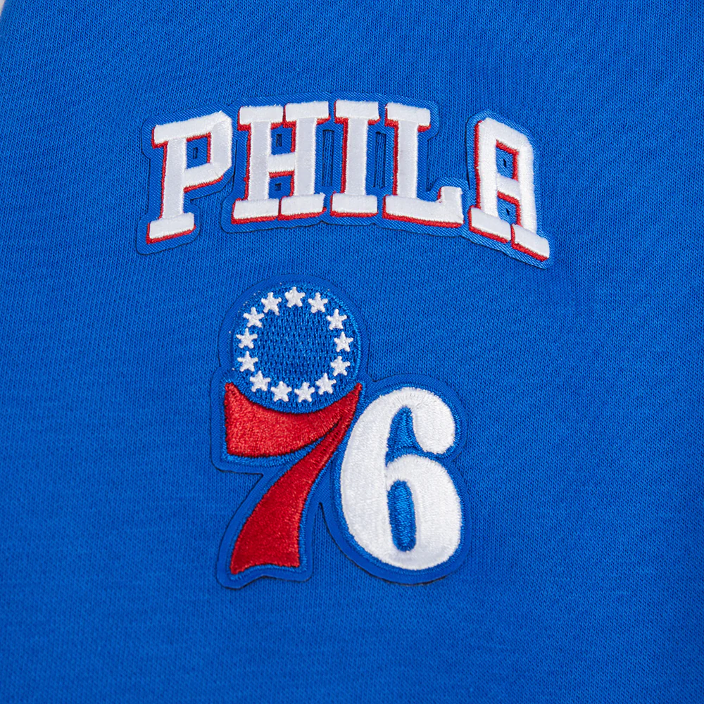 NBA PHILADELPHIA 76ERS MASHUP WOMEN'S RIB CREWNECK (ROYAL BLUE/RED) - Image 8