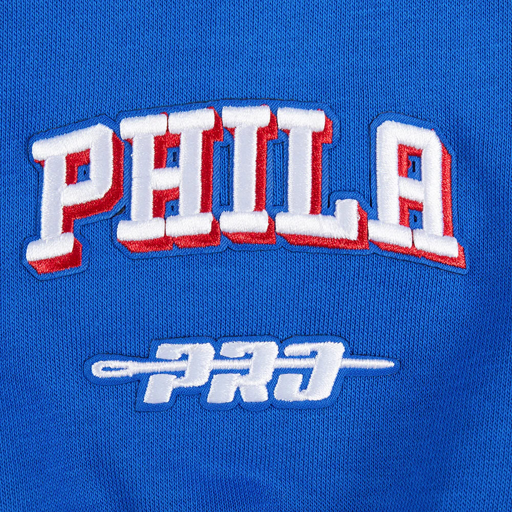 NBA PHILADELPHIA 76ERS WINGSPAN WOMEN'S FLEECE CREWNECK (ROYAL BLUE) - Image 9