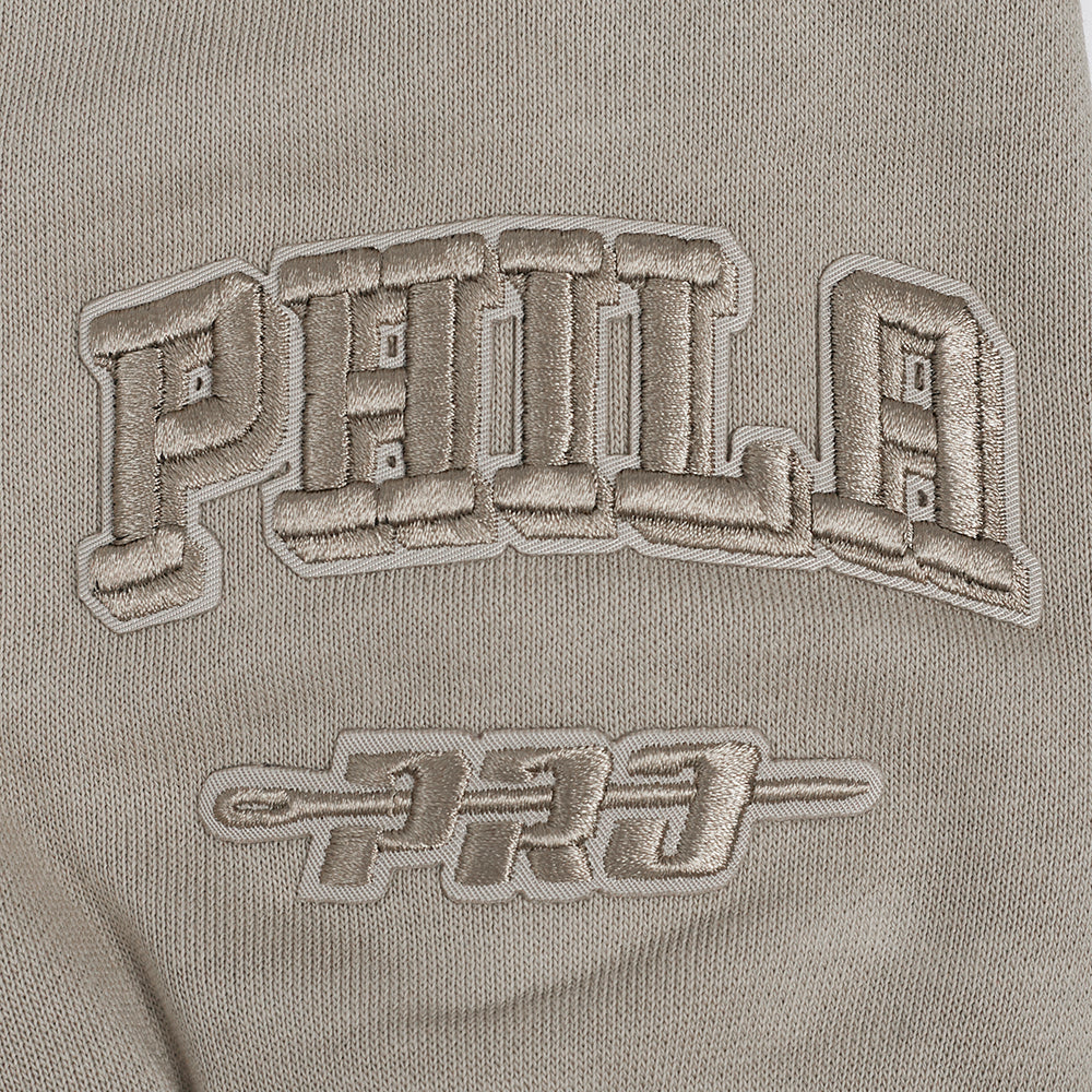 NBA PHILADELPHIA 76ERS WINGSPAN WOMEN'S FLEECE CREWNECK (TAUPE) - Image 9