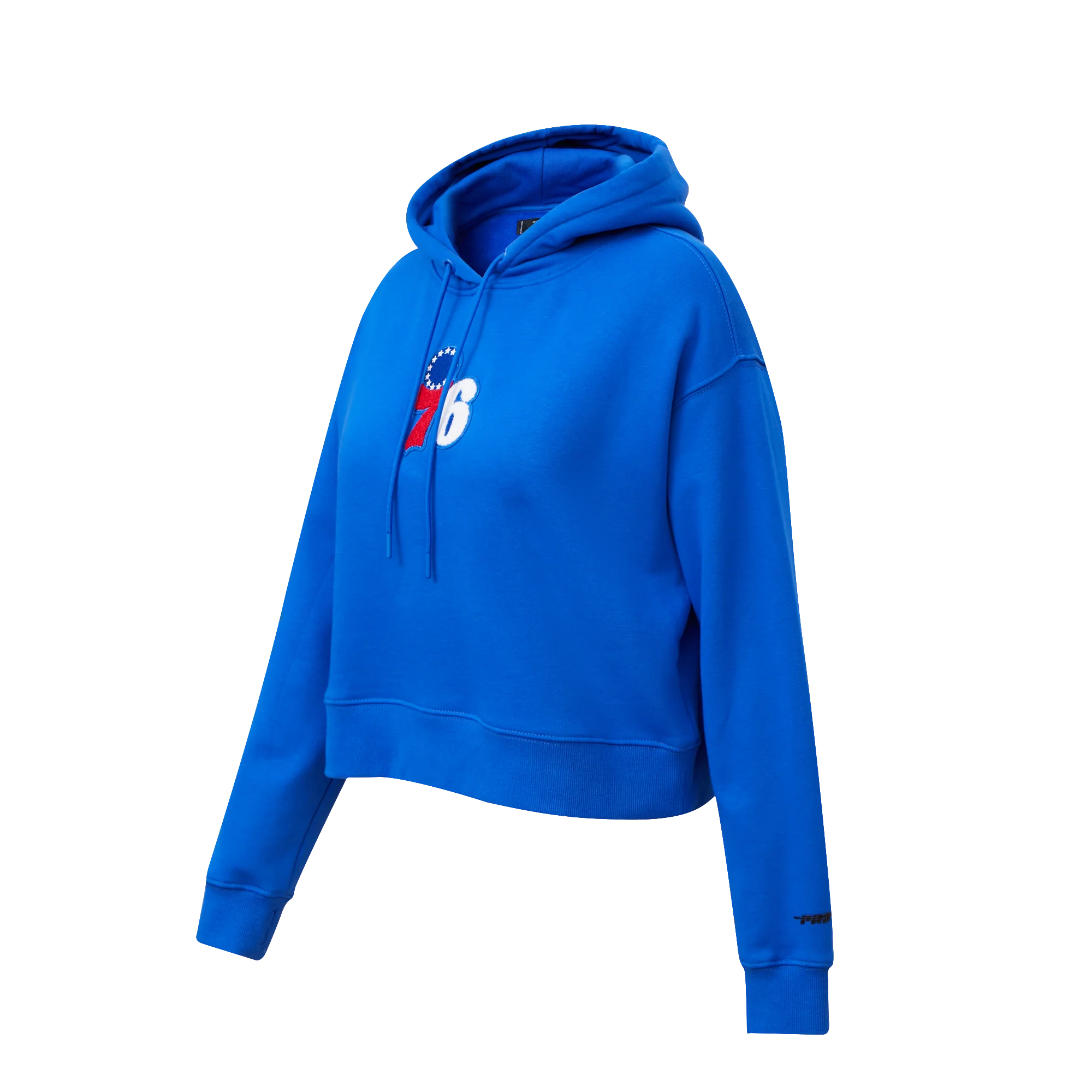 NBA PHILADELPHIA 76ERS CLASSIC WOMEN'S CROPPED PULLOVER HOODIE (ROYAL BLUE) - Image 6