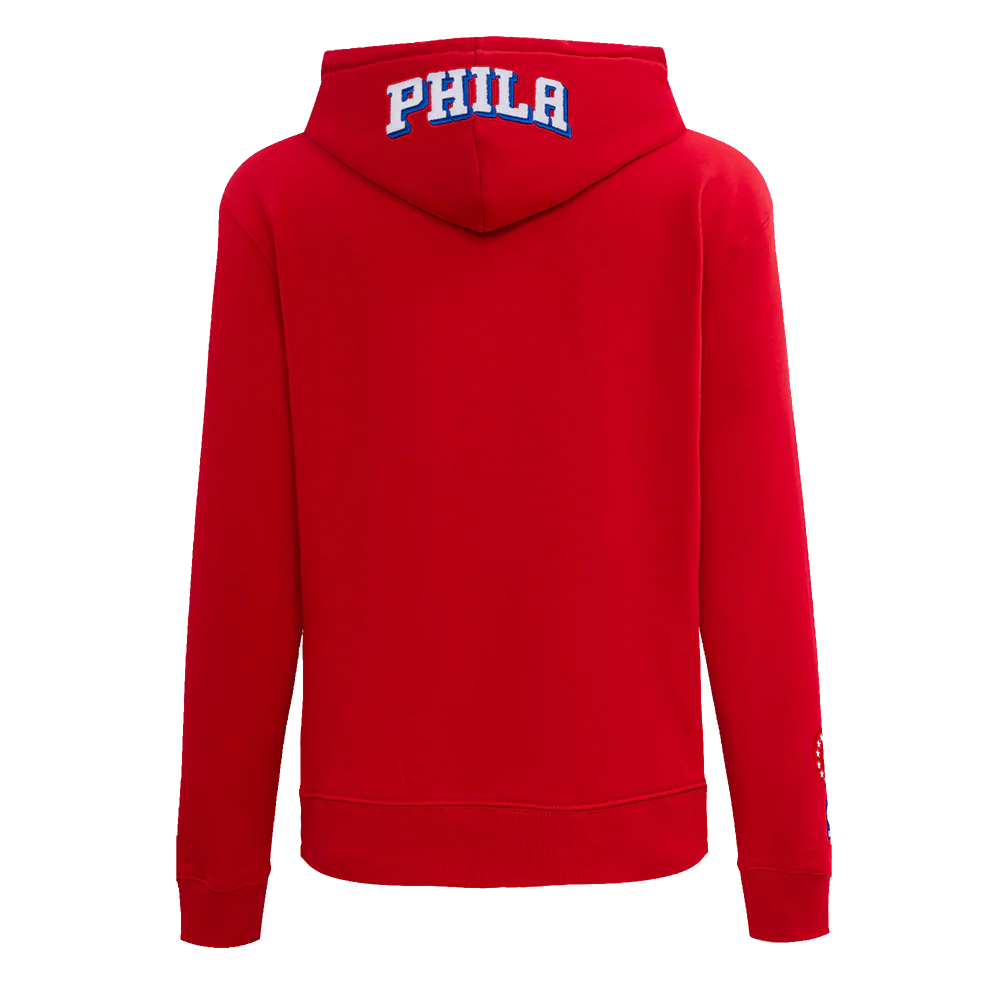 NBA PHILADELPHIA 76ERS CLASSIC WOMEN'S FLC PO HOODIE (RED) - Image 3