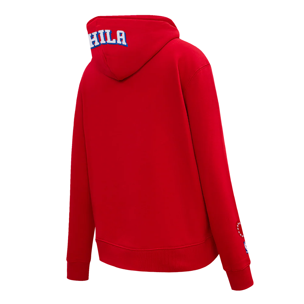 NBA PHILADELPHIA 76ERS CLASSIC WOMEN'S FLC PO HOODIE (RED) - Image 4