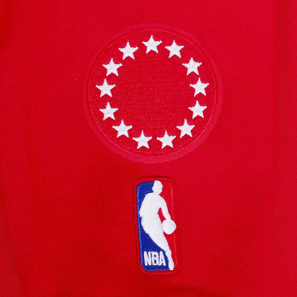 NBA PHILADELPHIA 76ERS CLASSIC WOMEN'S FLC PO HOODIE (RED) - Image 5